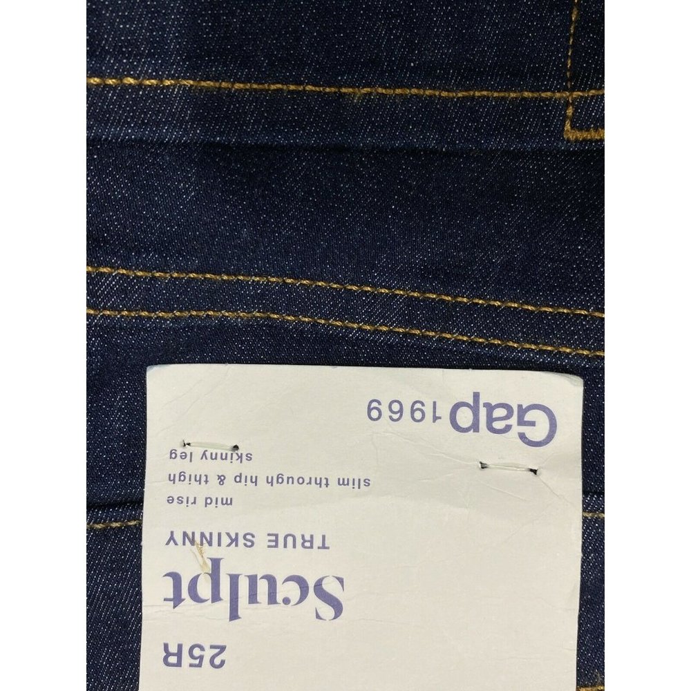 NWT GAP Women's Sculpt True Skinny Jeans 0/25R Darker Wash Stretch #788054 - Picture 7 of 8